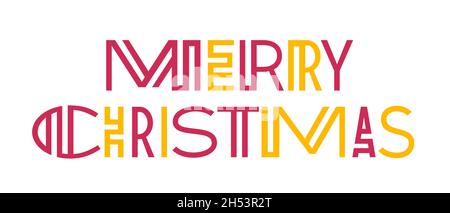 Moderner Schriftzug Frohe Weihnachten isoliert auf Weiß Stock Vektor