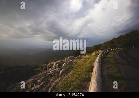 Der Blick von einem Blick auf Shenandoah National Park, Virginia. Stockfoto