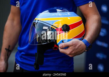 FIA sicheres & erschwingliches Helmprogramm: ALONSO Fernando (SPA), Alpine F1 A521, Portrait während des Formel 1 Gran Premio De La Ciudad De Mexico 2021, Mexico City Grand Prix, 18. Lauf der FIA Formel 1 Weltmeisterschaft 2021 vom 5. Bis 7. November 2021 auf dem Autodromo Hermanos Rodriguez, In Mexiko-Stadt, Mexiko - Foto Florent Gooden / DPPI Stockfoto