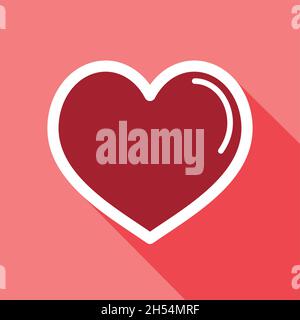 Herz-Symbol, Liebe Symbol Valentinstag. Vektorgrafik, romantische Elemente. Aufkleber, Aufnäher, Abzeichen, Karte für Hochzeit, Hochzeit Stock Vektor