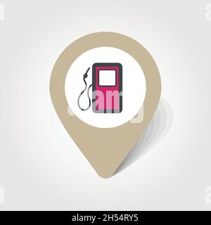PIN-Symbol für Tankstellen, Kartenzeiger, Vektordarstellung eps 10 Stock Vektor