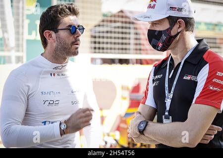 Ogier Sebastien (Fra), Toyota Gazoo Racing, Toyota GR010 - Hybrid, Portrait NATO NORMAN (FRA), REALTEAM RACING, ORECA 07 - GIBSON, PORTRAIT während der 8 Stunden von Bahrain, 6. Runde der FIA-Langstrecken-Weltmeisterschaft 2021, FIA WEC, auf dem Bahrain International Circuit, vom 4. Bis 6. November, 2021 in Sakhir, Bahrain - Foto: Francois Flamand/DPPI/LiveMedia Stockfoto