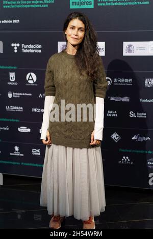 Madrid, Spanien. November 2021. Nerea Barros nimmt an der Fotoschau des Festivals „Cines Por Mujeres“ im Cine Palacio de la Prensa in Madrid Teil. (Foto: Atilano Garcia/SOPA Images/Sipa USA) Quelle: SIPA USA/Alamy Live News Stockfoto