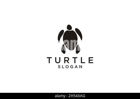 Symbol der Meeresschildkröte. Linie, Glyphe und gefüllte Umriss-Version, Schildkröte Tier Draufsicht Umriss und gefüllte Vektor-Zeichen. Symbol, Logo-Illustration. Verschiedene e Stock Vektor