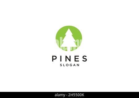 Anfangsbuchstabe O mit Hemlock, Evergreen, Pines, Fichte, Zedernbäumen Logo Design Stock Vektor