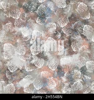 Nahtloses, neutrales und weißes, klassisch-abstraktes Oberflächenmuster für den Druck. Stockfoto