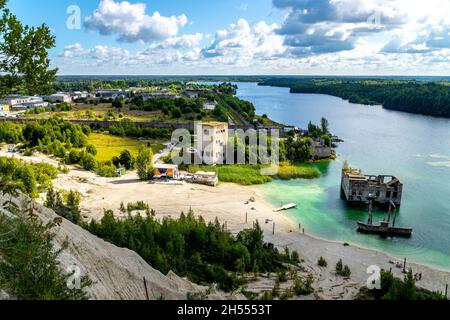 Rummu Badeplatz in Estland Stockfoto