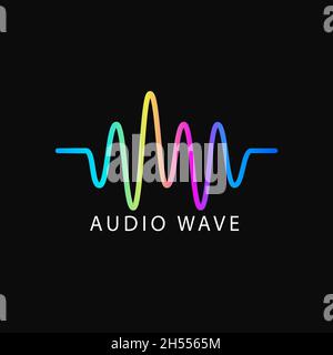 Vector abstrakte Technologie Audio Musik Konzept Sound Wave Logo Stock Vektor