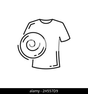 Extra Anziehen, empfindlicher Schleudergang oder Schleudergang der Waschmaschine isoliertes Symbol für dünne Linien. Vector weißes Tuch Shirt waschen, weiß und tief sauber. Schleuderdrehzahl t Stock Vektor