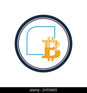 Illustration Bitcoin Krypto Währung Logo Design Stock Vektor