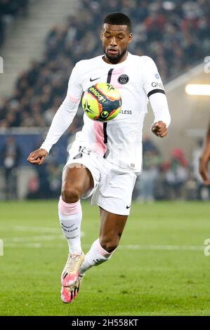 Georginio Wijnaldum von PSG während des Fußballspiels der französischen Ligue 1 zwischen Girondins de Bordeaux und Paris Saint-Germain am 6. November 2021 im Matmut Atlantique Stadion in Bordeaux, Frankreich - Foto Jean Catuffe / DPPI Stockfoto