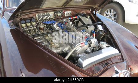 Rex Bentham's Jaguar Mk 2 in Hampton Downs 20. März 2021. Stockfoto