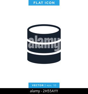 Designvorlage für Vektorgrafik für Datenbanksymbole. Stock Vektor