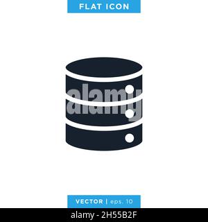 Designvorlage für Vektorgrafik für Datenbanksymbole. Stock Vektor