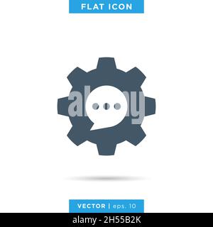Design-Vorlage für Zahnradsymbol-Vektorgrafik für Material. Stock Vektor