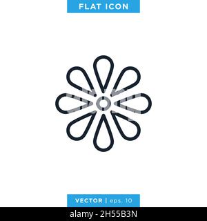 Blume Symbol Vektor Stock Illustration Design Vorlage. Bearbeitbare Kontur. Stock Vektor