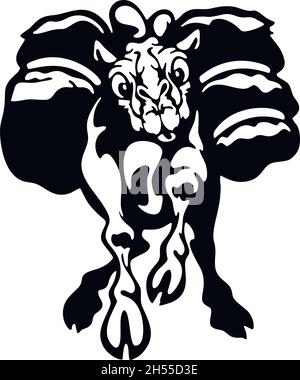 Transport, Kamel - Aufkleber für Auto isoliert auf weiß. Vektormaterial Stock Vektor