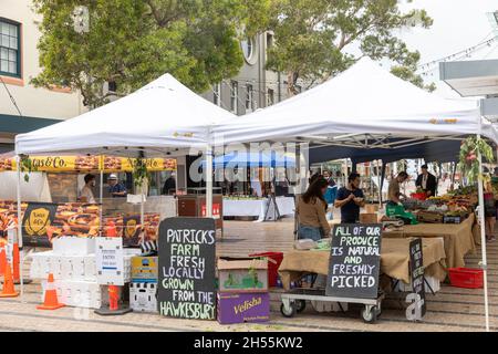 Manly Beach Farmers produzieren Markt auf der Kreuzung, Sydney, Australien Stockfoto