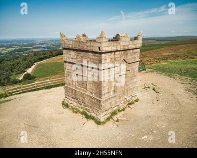 Rivington Pike auf einem Hügel, Monument Tower Stockfoto