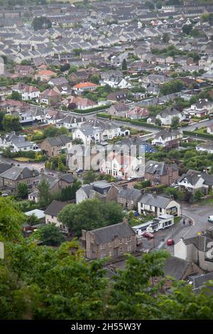 Blick auf Causewayhead Town von Abbey Craig in Schottland Stockfoto