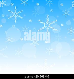 Fallende Schneeflocken Hintergrund Stockfoto