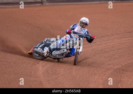 Daniel Bewley Speedway-Fahrer beim Britischen Finale im National Speedway Stadium, Manchester, am 16. August 2021 Stockfoto
