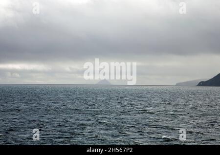 Ailsa Craig von der Fähre Caledonian Isles Arran North Ayrshire Scotland aus gesehen Stockfoto