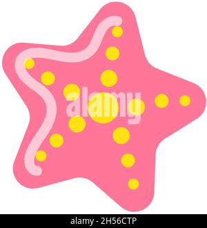 Sea Star in Farbe Cartoon-Design flachen Stil. Seesterne marine, Cartoon tropischen aquatischen Unterwassermeer, Vektor-Illustration Stock Vektor