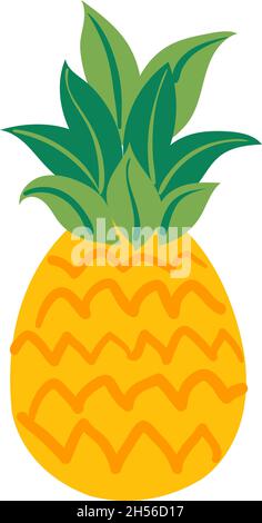 Cartoon Ananas für den Einsatz im Spiel-Design. Vektor Ananasfrucht, gesunde Ernährung Cartoon Illustration, frisch tropisch Stock Vektor
