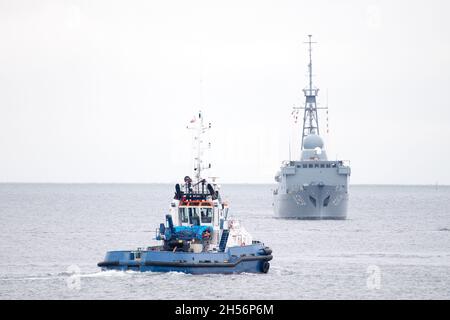 Deutscher Typ 423 Oste-Klasse Hilfsdienst A50 Alster der Deutschen Marine (Deutsche Marine) kam in den Hafen von Gdynia, Polen. 5. November 2021 © Wojciech Stroz Stockfoto