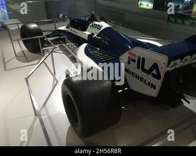 Formel-1-Auto mit BMW-Motor. Der BT52/BT52B ist das Modell von Brabham, das in der F1-Saison 1983 eingesetzt wurde. Fahrer: Nelson Piquet und Riccardo Patrese. Stockfoto