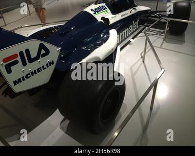 Formel-1-Auto mit BMW-Motor. Der BT52/BT52B ist das Modell von Brabham, das in der F1-Saison 1983 eingesetzt wurde. Fahrer: Nelson Piquet und Riccardo Patrese. Stockfoto