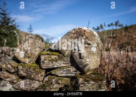 Kunstwerke rund um Black Loch, Galloway Forest, Schottland Stockfoto