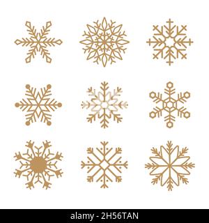 Tolles Design urlaub Schneeflocken isolieren auf blauem Hintergrund. Vector Illustration. Stock Vektor