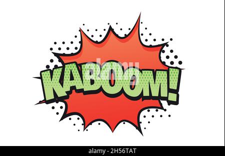 Kaboom Comic-stil Wort auf transparentem Hintergrund isoliert Stock Vektor