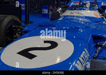 LYON, FRANKREICH, 5. November 2021 : Weltmeister Matra MS80 im Salon Epoq'Auto, der seit 1979 organisiert wird und jedes Jahr über 70,000 Besucher hat. Stockfoto