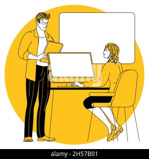 Manager diskutieren geschäftliche Fragen Stock Vektor