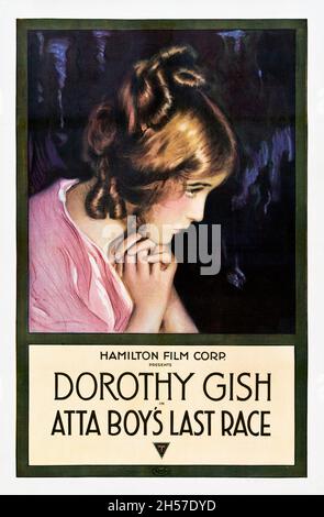 Attaboy's Last Race (Triangle, 1916) - ein altes Filmplakat. Dorothy Gish. Hamilton Film Corp Stockfoto