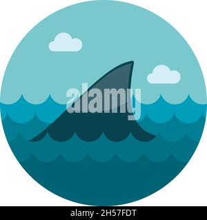 Flaches Symbol der Haifischflosse, Vektorgrafik eps 10 Stock Vektor