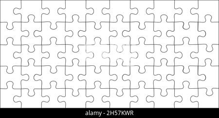 Puzzle grid Vorlage. Rätsel leere Vorlage oder Schneiden von Richtlinien. Klassische Mosaik Spiel element Vector Illustration Stock Vektor