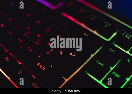 Mechanische Tastatur mit leds und Maus Stockfoto