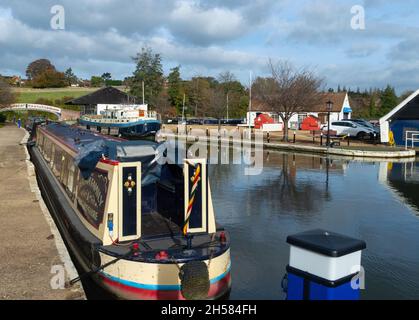 Britisches Kanalsystem in Braunston, Warwickshire, Vereinigtes Königreich. Stockfoto