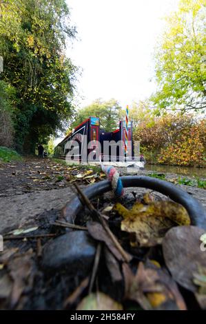 Britisches Kanalsystem in Braunston, Warwickshire, Vereinigtes Königreich. Stockfoto