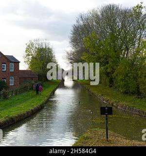 Britisches Kanalsystem in Braunston, Warwickshire, Vereinigtes Königreich. Stockfoto