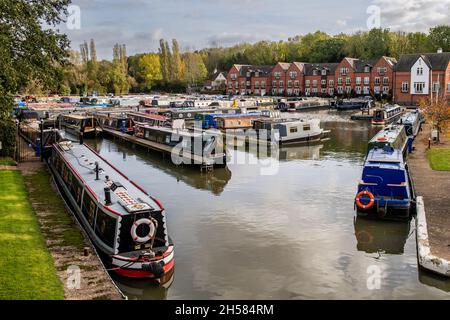 Canal Boat Marina in Braunston, Northamptonshire, Großbritannien. Stockfoto