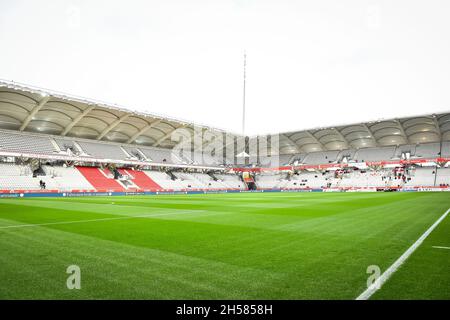 Allgemeine Ansicht während der französischen Meisterschaft Ligue 1 Fußballspiel zwischen Stade de Reims und AS Monaco am 7. November 2021 im Auguste Delaune Stadion in Reims, Frankreich - Foto Matthieu Mirville / DPPI Stockfoto