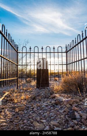 Der alte Friedhof der Geisterstadt Rhyolite im Death Valley, USA Stockfoto