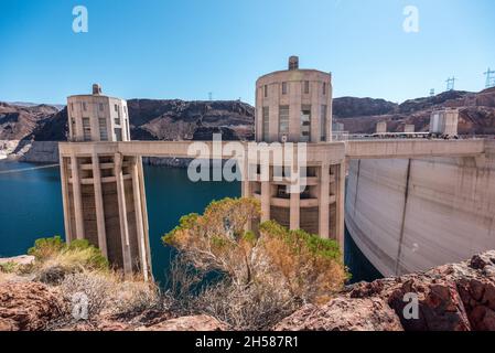 Der große Hoover-Staudamm im Südwesten der USA Stockfoto