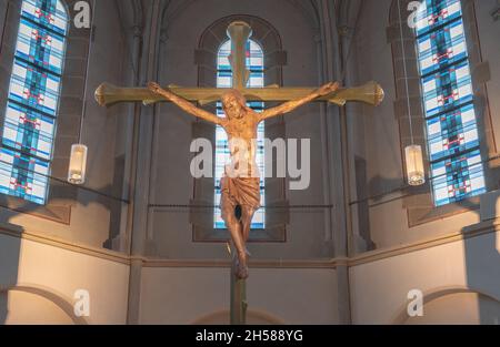 Aachen Eilendorf St. Severin ist eine katholische Kirche in Aachen-Eilendorf. Stockfoto