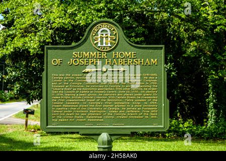 Sommerhaus von John Habersham, Old Historic Route 441, Clarkesville, Georgia Stockfoto